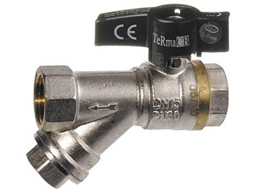 кран шаров. с фильтром TERMA CB 1/2" в/в бант 30238