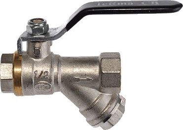 кран шаров. с фильтром TERMA CB 1/2" в/в ручка 30237