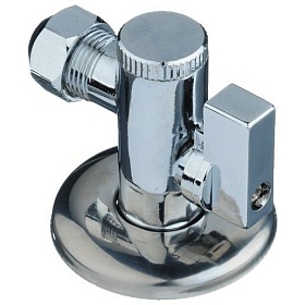 кран шаровый угловой  с фильтром TRm 1/2"*3/8" с цангой на 10мм с отражателем 753 